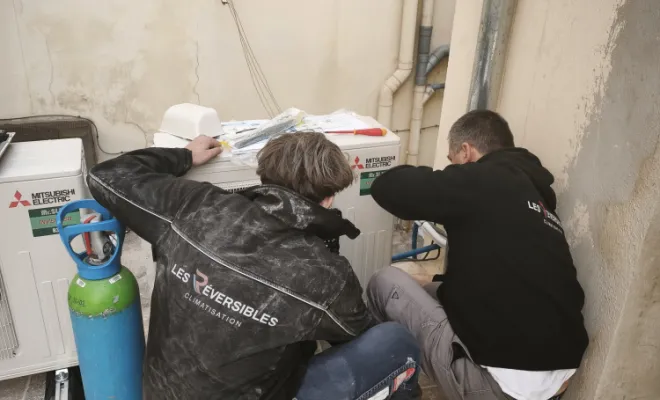 Installation et mise en service de 2 gainables MITSUBISHI ELECTRIC sur Nice, Nice, LES RÉVERSIBLES